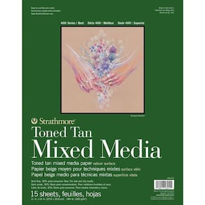 Bloco Strathmore Mix Media Toned Tan 300g 27,9x35,6 15 Fls 1 ed