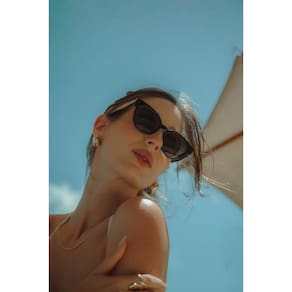 Óculos Solar Island Preto com Hastes Tartaruga - Al Mare - ÓR Eyewear - Proteção UV 400