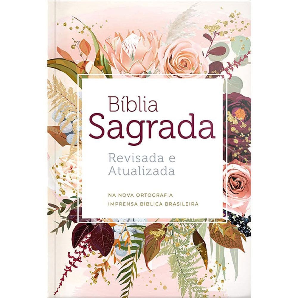 Bíblia Revisada e Atualizada Gigante Flor de Henna Semi Luxo