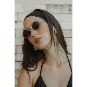 Óculos Solar Maresia Dourado com Lentes Preta - Al Mare - ÓR Eyewear - Proteção UV 400