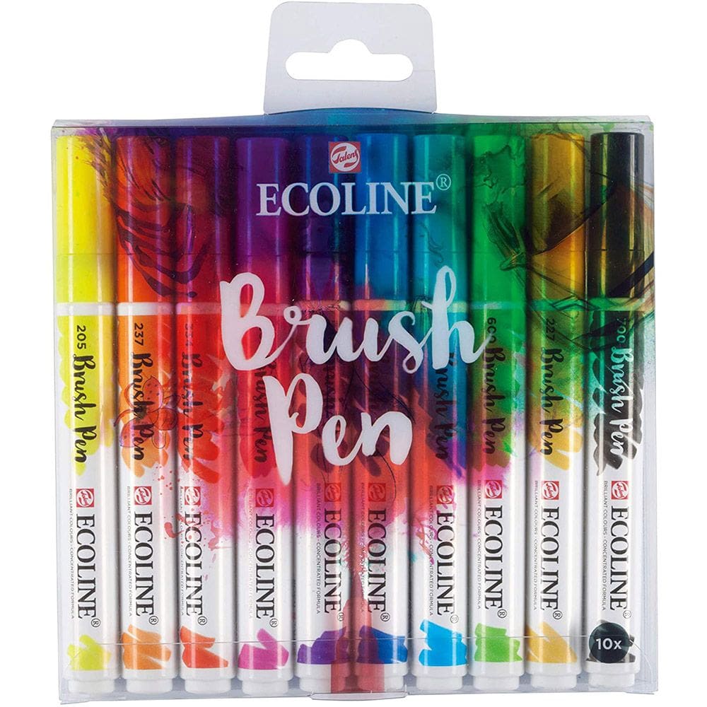 Caneta Pincel Ecoline Brush Pen com 10 cores Talens 11509007