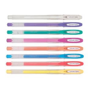 Estojo Caneta Gel Signo Angelic Colour Uni-Ball C/8 Cores Pastéis UM-120AC
