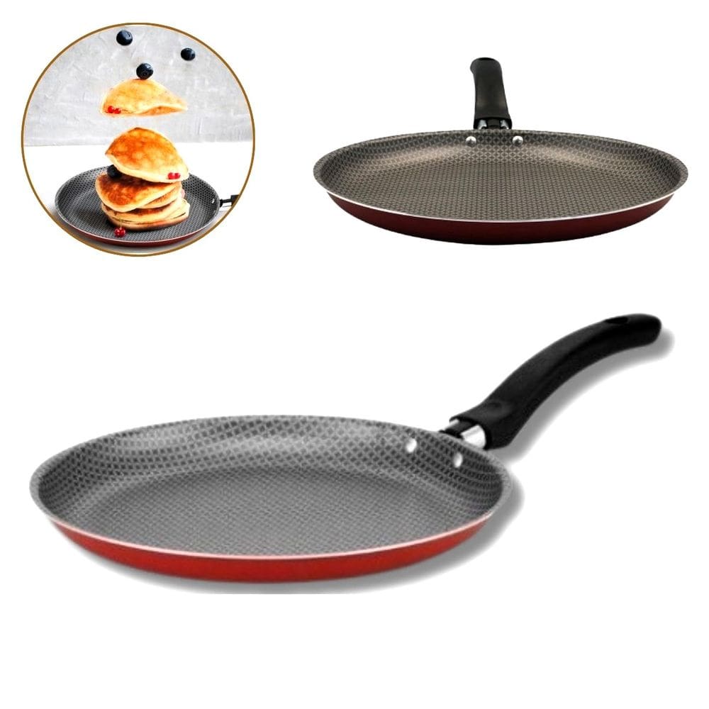 Frigideira Panquequeira 22Cm Antiaderente Cabo Baquelite Aluminio Fácil Lavar Não Gruda Resistente Menos Oleo Saudável