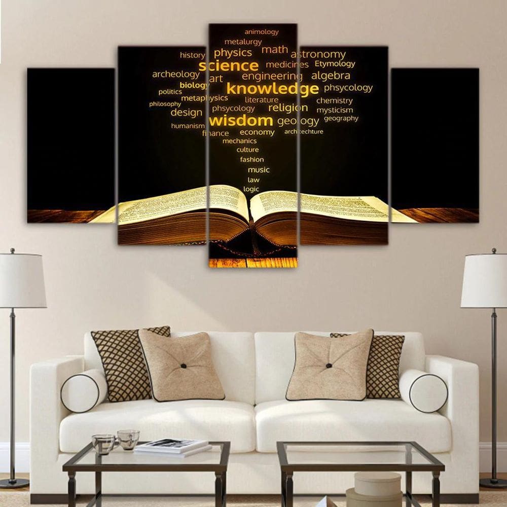 Quadros Decorativos Biblia Sagrada Mandamentos 5 Peças