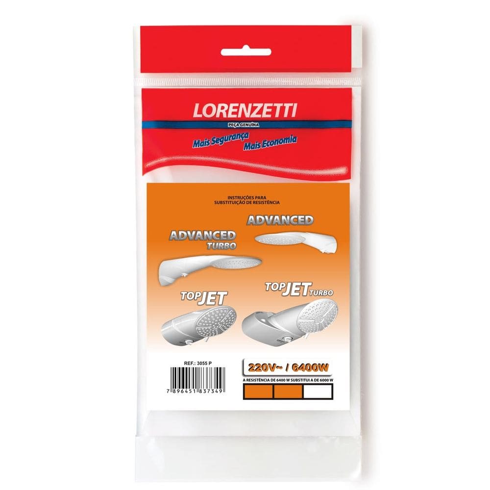 Resistência Chuveiro Advanced E Topjet 220V 6400W Lorenzetti