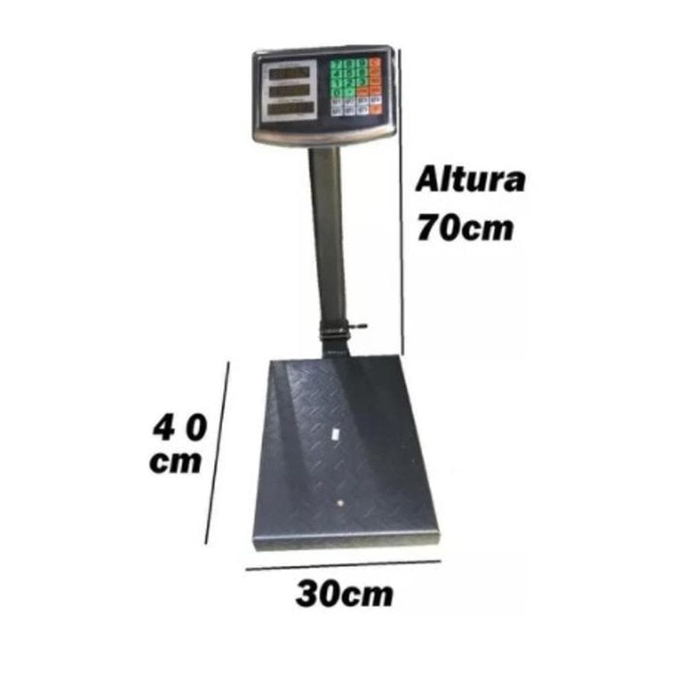 Balança Plataforma Digital 150kg 40x30cm Bi Volt com Bateria