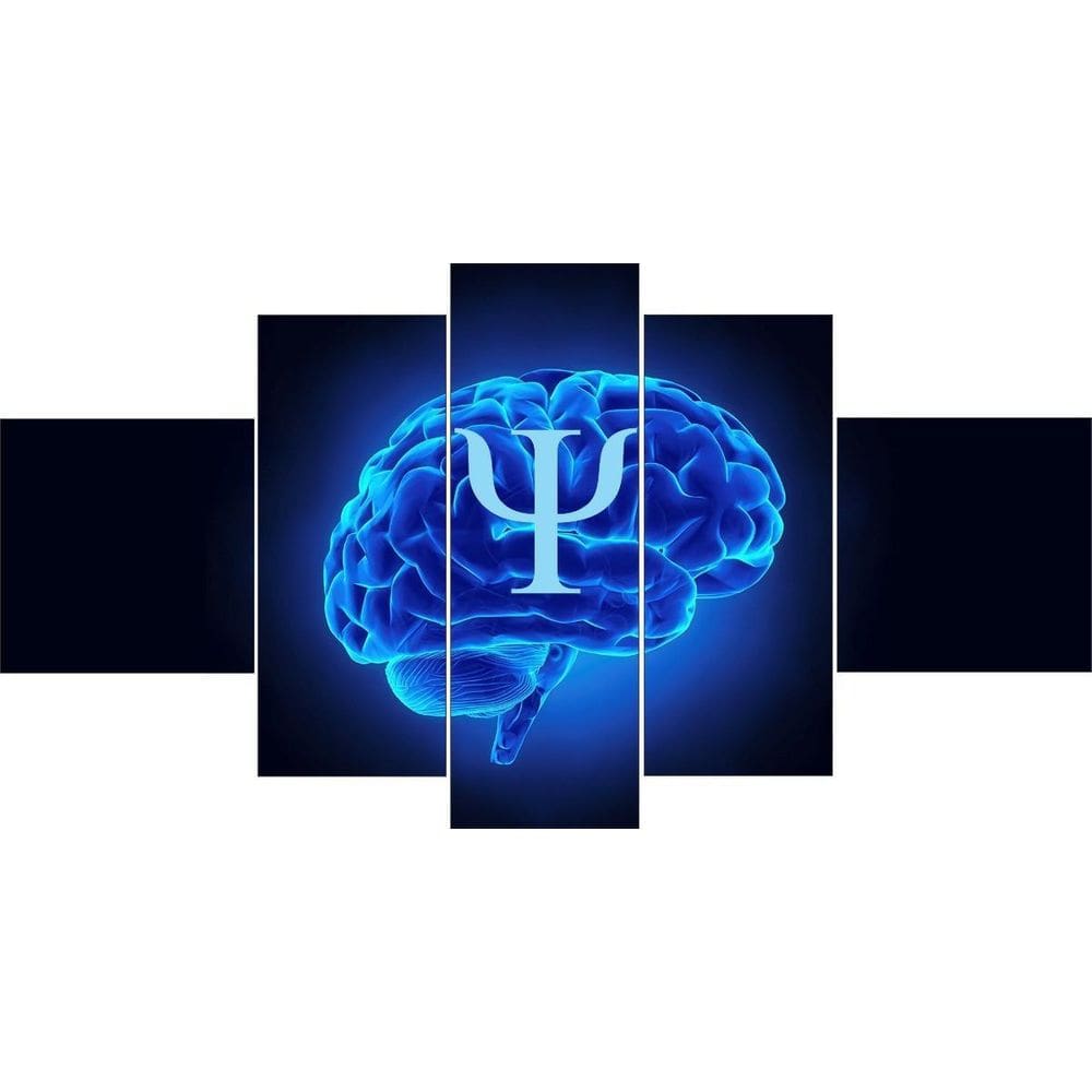 Quadro Decorativo Símbolo Da Psicologia Kyme 5 Peças