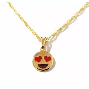 Colar Cordão Emojis Apaixonado Amor Folheado 18k