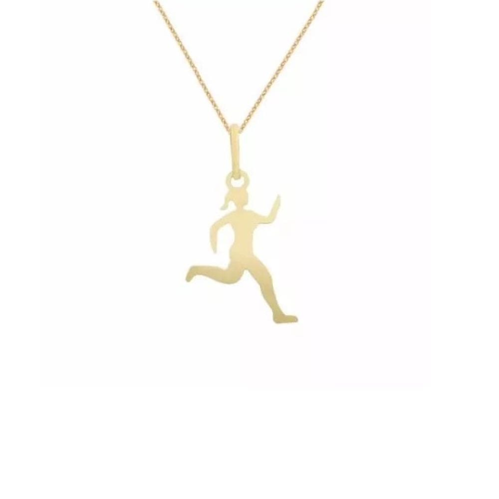 Colar Cordão Esporte Corrida Atleta Folheado 18k