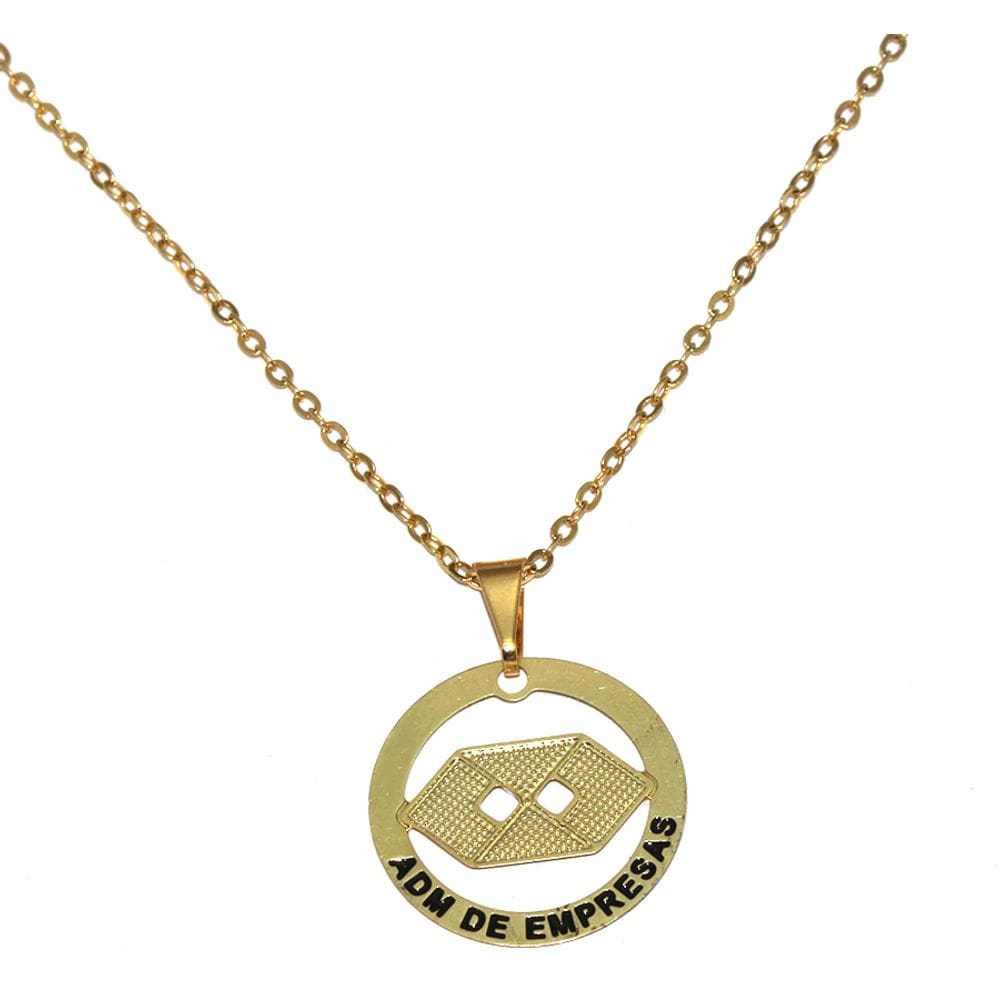 Colar Minha Profissão Administração Adm Folheado 18k