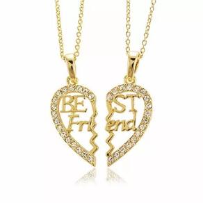 Colar Cordão Amigas Best Friends Forever Folheado