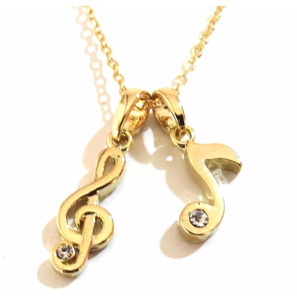 Colar Cordão Gargantilha Nota Musical Folheado 18k