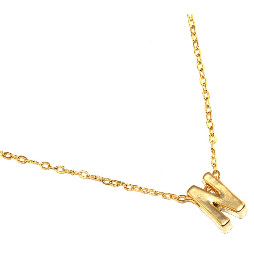 Colar Cordão Minha Inicial Letra N Lembrancinha Folheado 18k