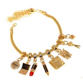 Pulseira Berloque Pedagogia Professora Folheado Ouro 18k
