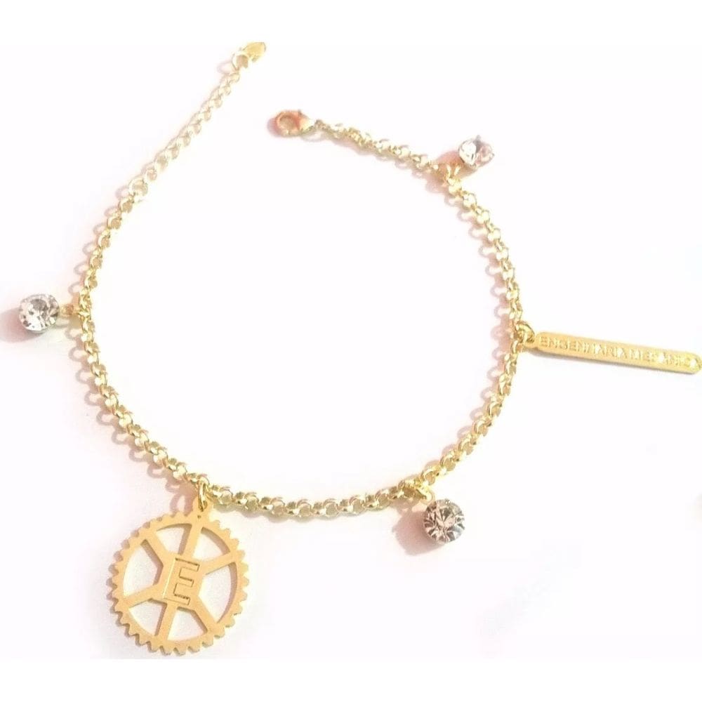 Pulseira Engenharia Mecânica Oficina Folheado Ouro 18k
