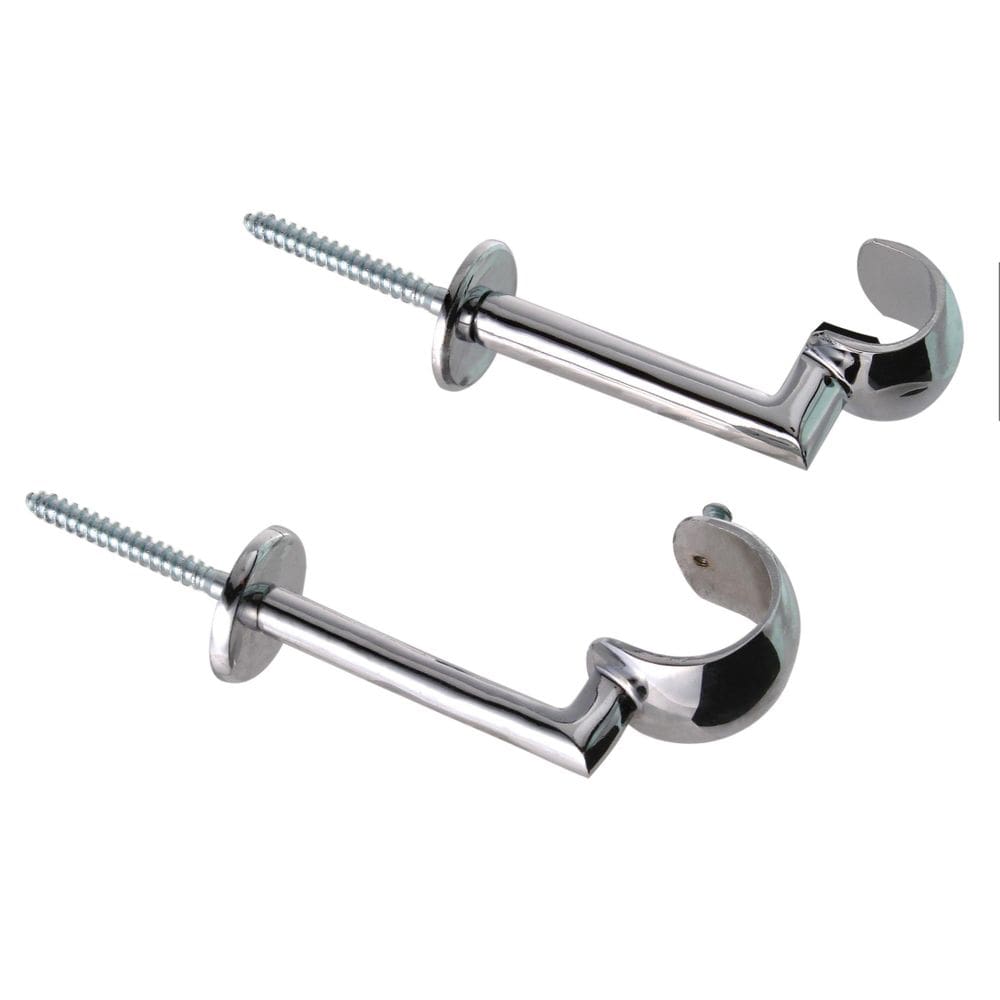 Suporte De Teto Cromado Para Varão 28Mm  Par  Alumínio