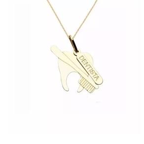 Colar Cordão Dentista Odontologia Folheado Ouro 18k