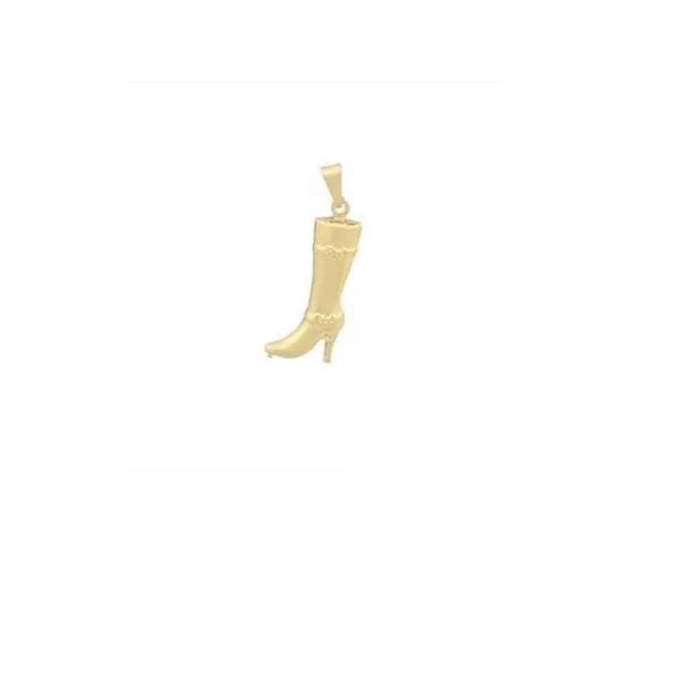 Pingente Bota Country Feminina Folheado Ouro 18k