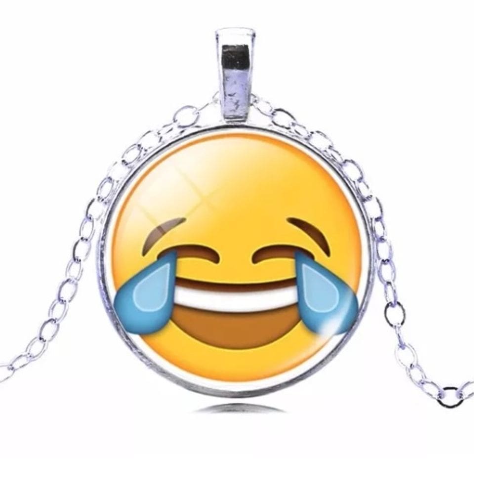 Colar Cordão Ecomotions Emojis Risada Folheado Níquel