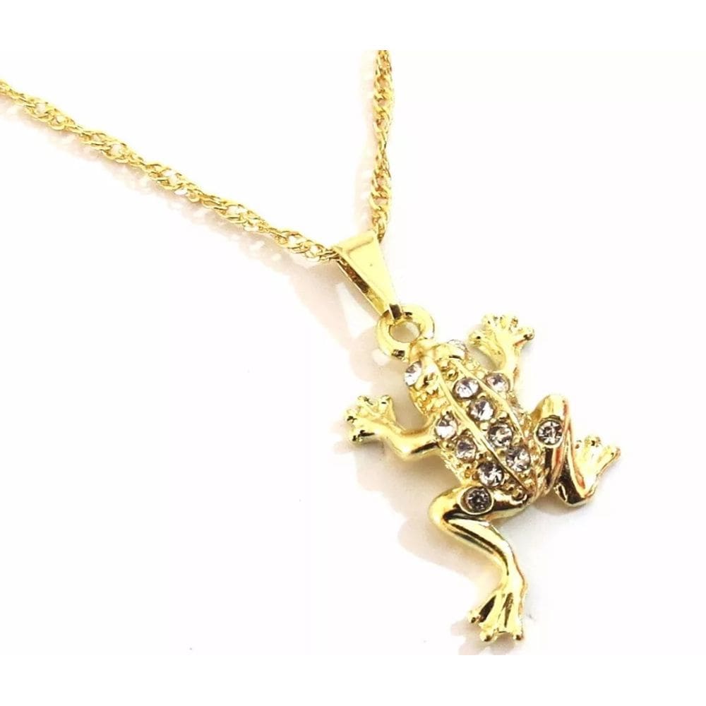 Colar Cordão Sapo Sapinho Folheado Ouro 18k