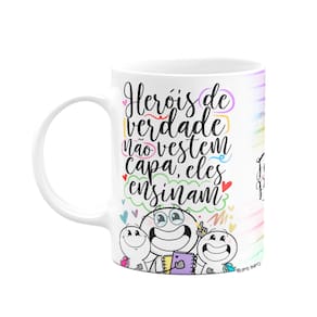 Caneca Funny Professor - Heróis de verdade ensinam