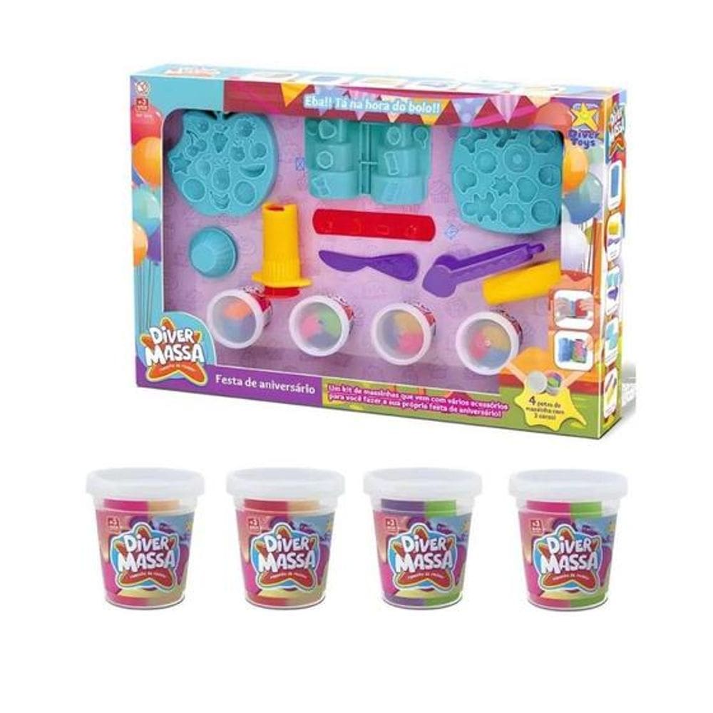 Massa De Modelar Festa de Aniversário Divertoys 8279
