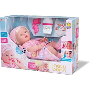 Boneca New Born Premium Mamadeira Mágica Chupeta Led Divertoys 8159