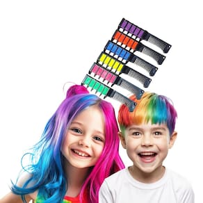 Giz de Cabelo Tintura Temporária: Kit 6 Cores. Infantil Dia das Crianças