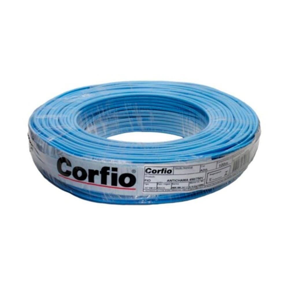 Cabo Flexível Corfio 10mmx500m Bobina 750V Azul