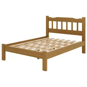 Cama Casal New Perola Madeira Maciça Cor Nogueira