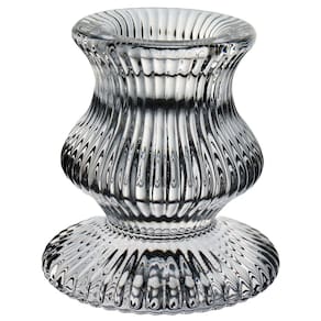 PORTA VELA CASTIÇAL DECORATIVO REDONDO HOME&CO VIDRO 6x5x5cm TRANSPARENTE
