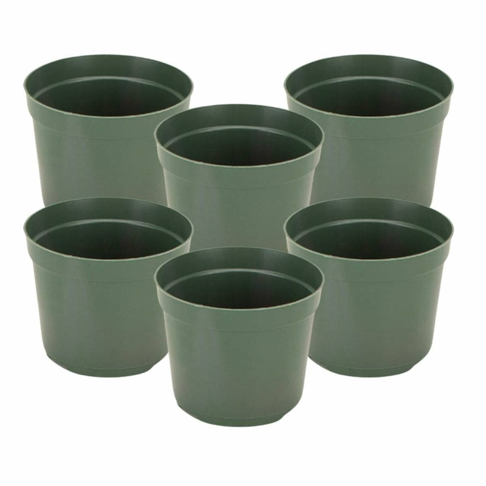 KIT C/6 Vaso Plantio P13 (900 ML) Verde Musgo INJEPLASTEC