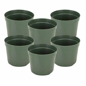 KIT C/6 Vaso Plantio P13 (900 ML) Verde Musgo INJEPLASTEC