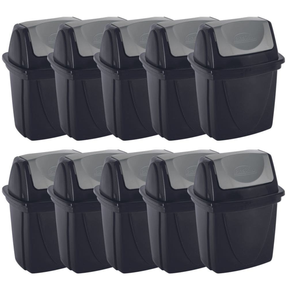 Lixeira basculante para pia 4,9 litros preta com 10 unidades Plasutil ref.3484