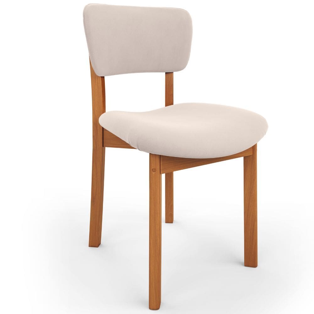 Cadeira Para Sala de Jantar Cozinha Living Estofada Dara L02 Suede Bege - Lyam Decor