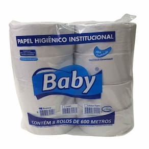 Papel Higiênico Rolão Branco Baby Big Com 8 Un
