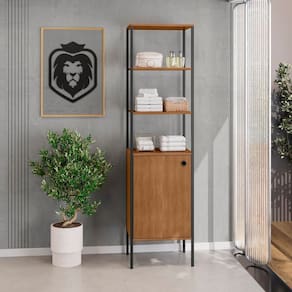 Multiuso Pratic Estilo Industrial Rustico Preto/Canela