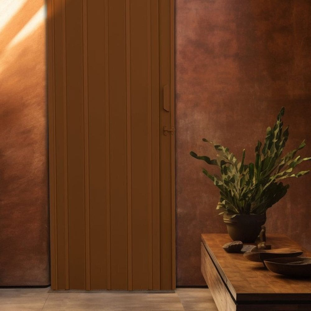 Kit com 7 Portas Sanfonada de Pvc 210x105cm Bariri Coffe