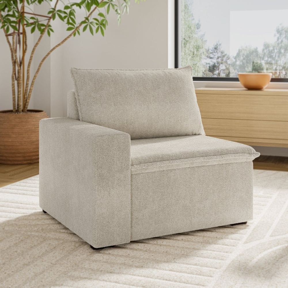 Sofá Modular com Braço Esquedo 105cm Zen Cabecasa Madeiramadeira OFFWHITE
