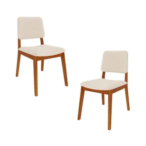 Kit 2 Cadeiras Madeira Maciça Estofada Miriti Cabecasa Madeiramadeira Caramelo/Creme
