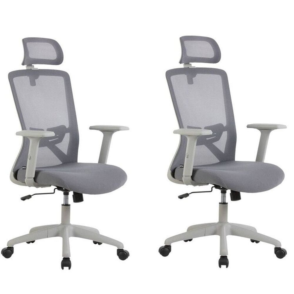 Kit com 2 Cadeira para Escritório Office Dallas Cinza