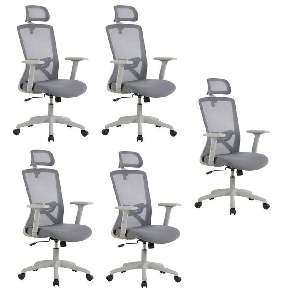 Kit com 5 Cadeira para Escritório Office Dallas Cinza
