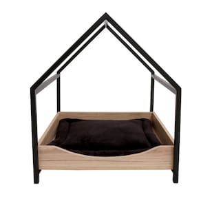 Casa Pet Cat/dog Porte Pequeno Est Cx Preto/Amadeirado