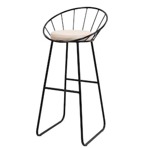 Banco Alto Sunset Banqueta Estofada Balcão Cozinha Churrasqueira Preto/Facto Pérola