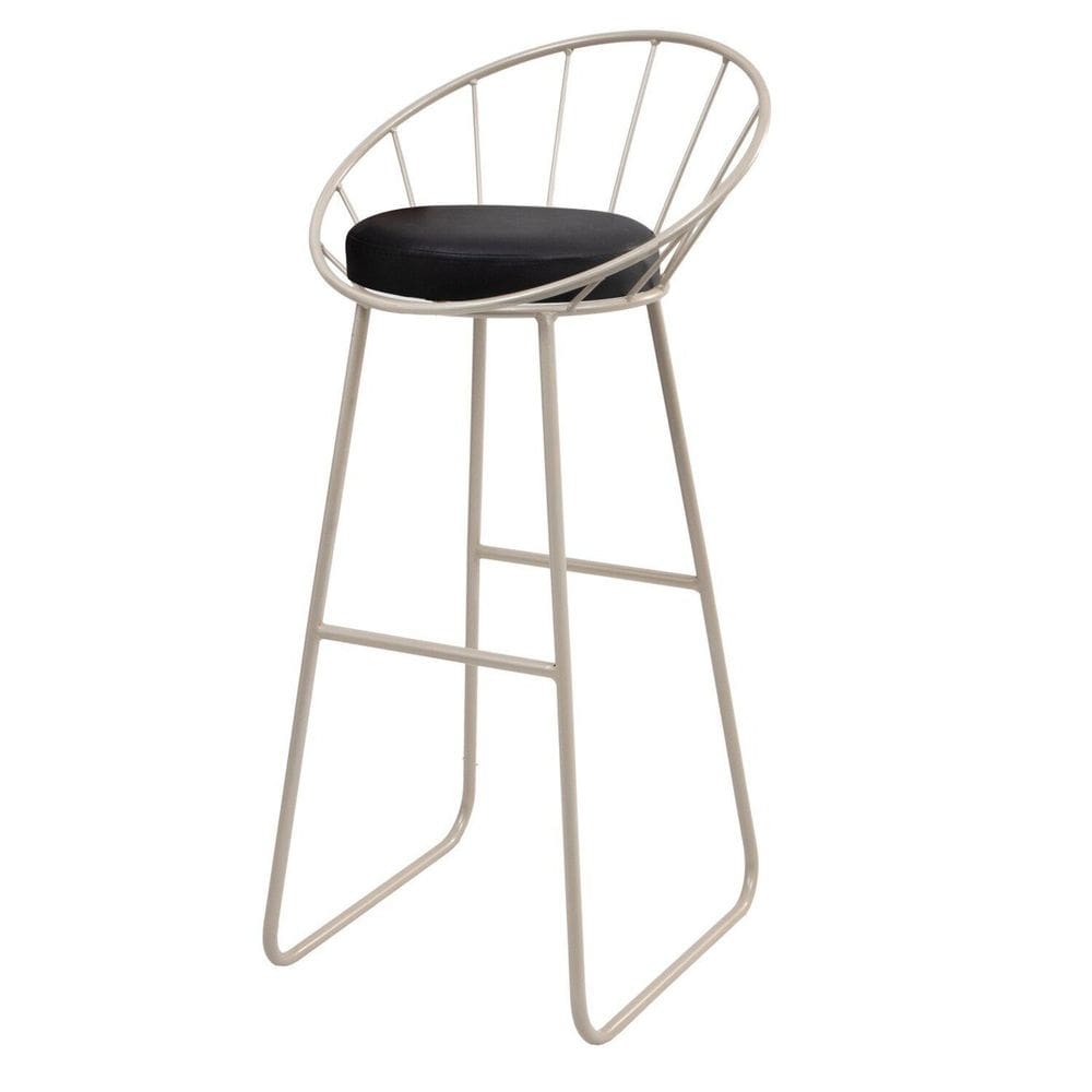 Banqueta Alta Champanhe Sunset Estofada Macio Decor Industrial Champanhe/ Preto