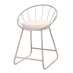 Banqueta Sunset Baixa Cadeira Metal Champanhe Luxo Champanhe/ Off White