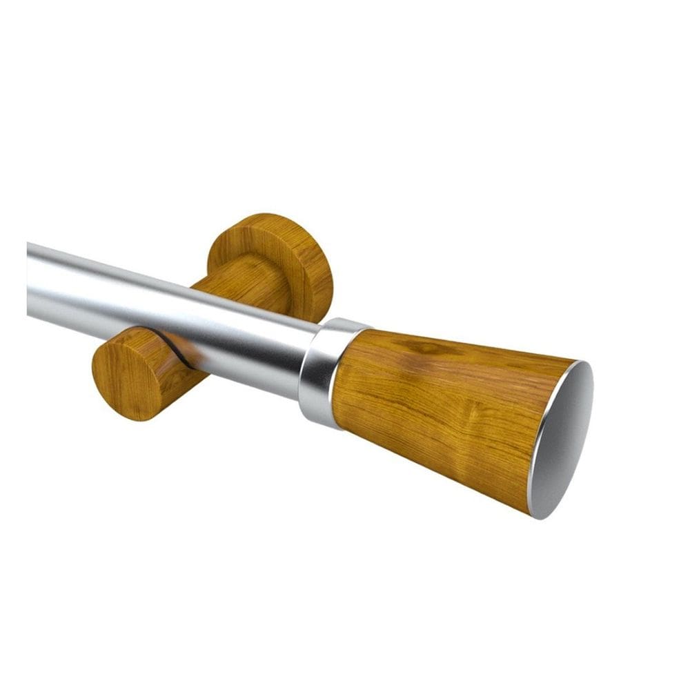 Kit Varão Completo Jade Nobre Plus 28mm 3 Metros com 2 Emendas - Quarto ou Sala Cumaru