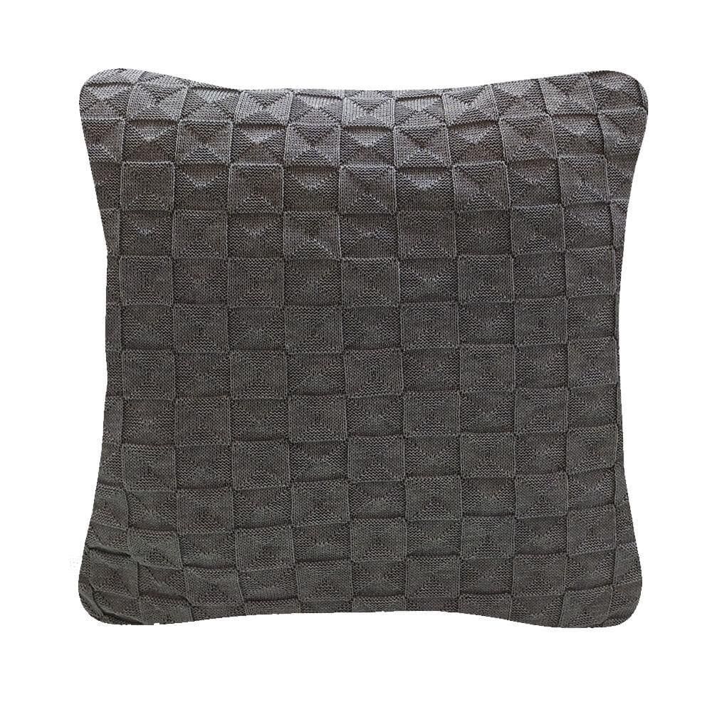 Capa De Almofada Em Tricot Pierina - Cinza Mescla 45X45Cm