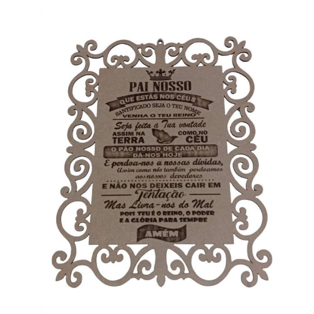Placa Pai Nosso Evangelico Cor Natural
