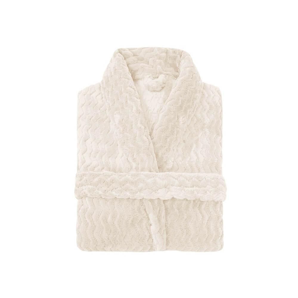 Roupão De Microfibra Wave Tamanho M - Andreza Marfim